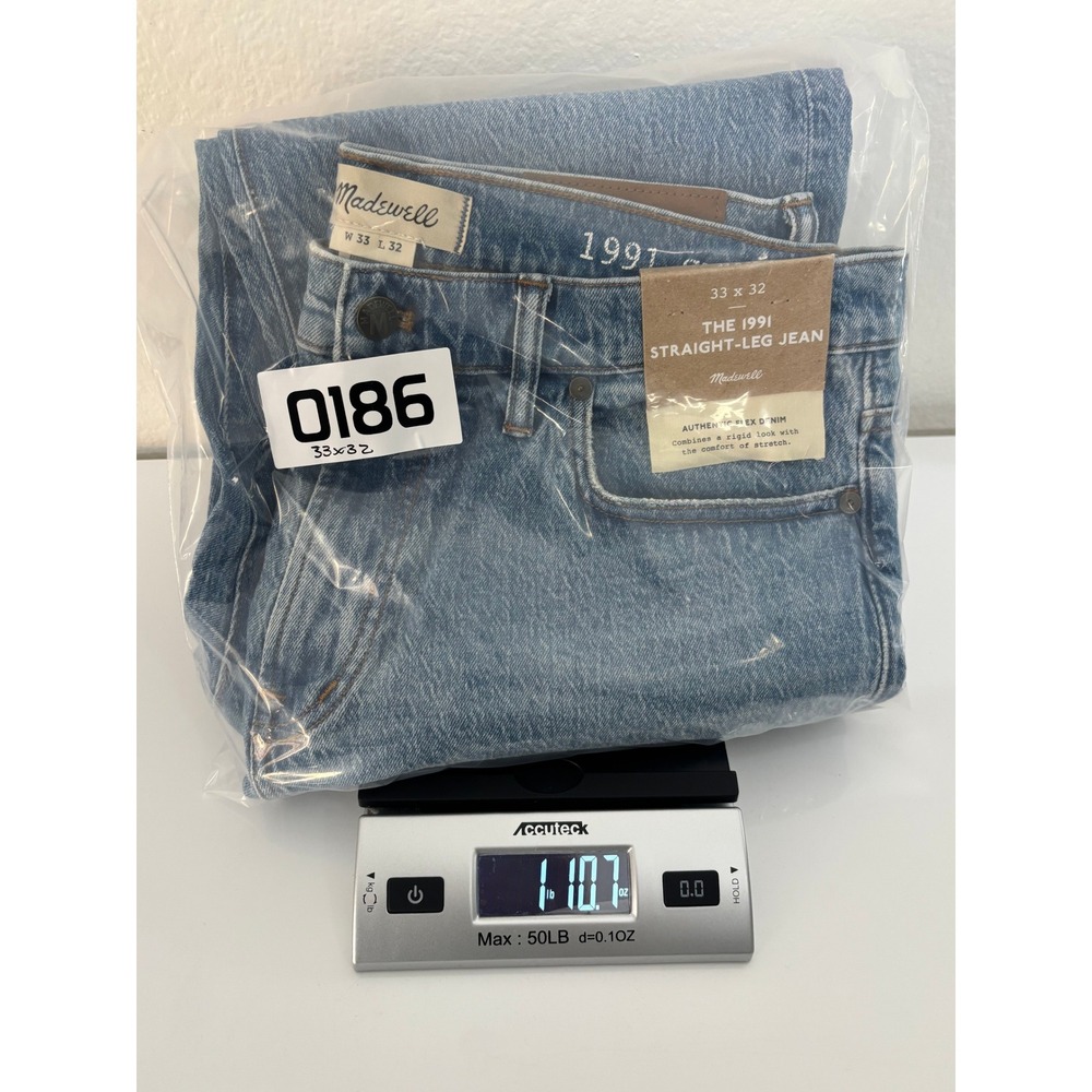 Madewell 1991 Straight Leg Jeans Mainshore Wash NJ015 Mens 33x32 - Picture 5 of 6